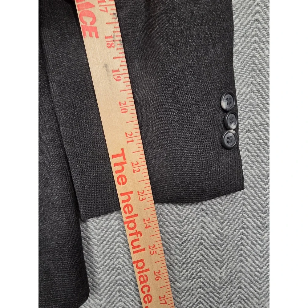 Angelica Career Fashions Mens 42 Short Blazer Charcoal Gray‎ 2-Button Sport Coat